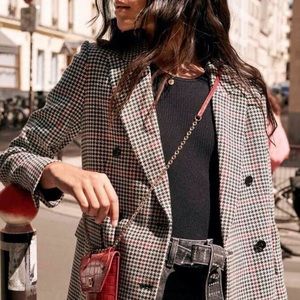 Maje Double-Breasted checked jacket